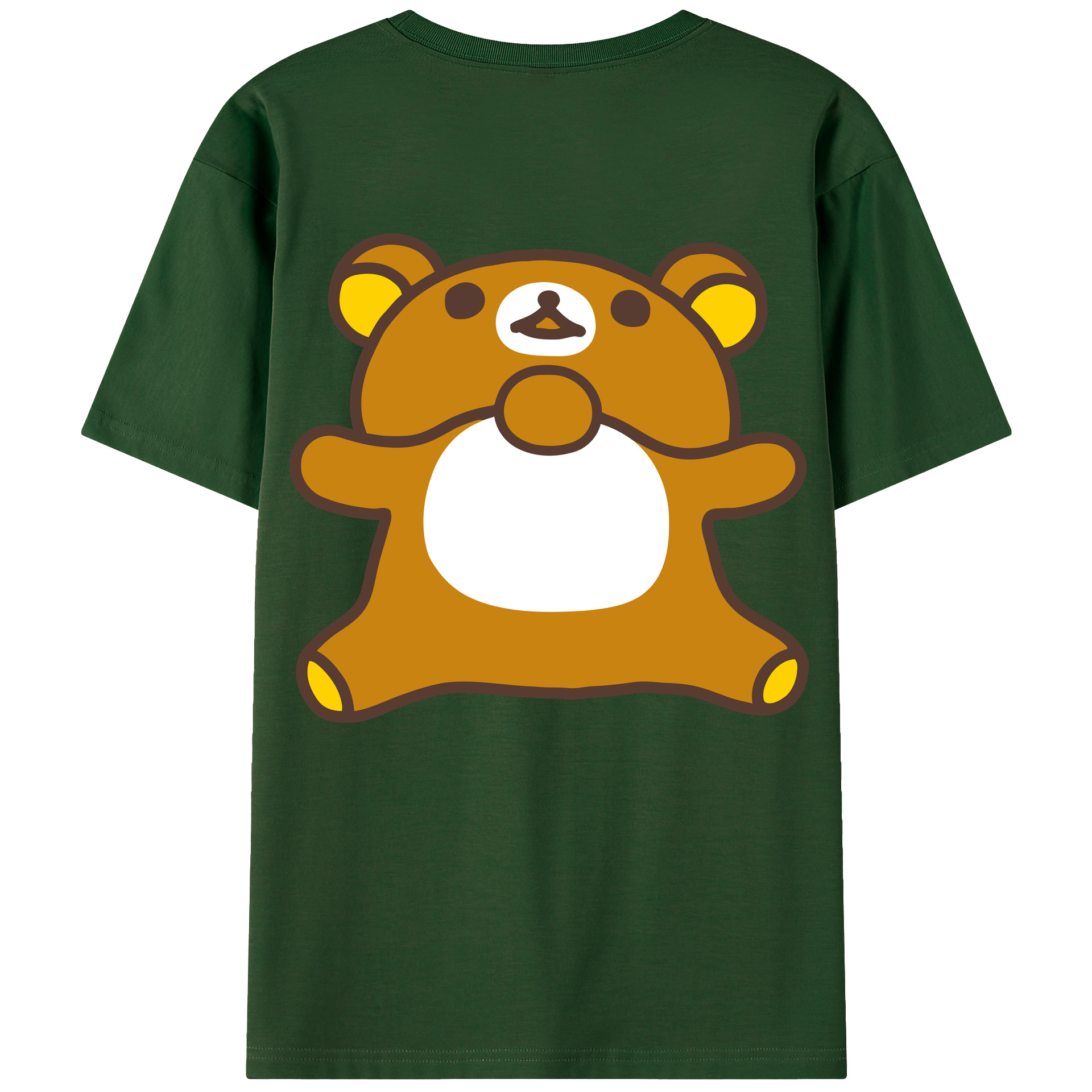 （画像用） リラックマ リラックマ キイロイトリ Rilakkuma Korilakkuma Kiiroitori 綿100％半袖Tシャツ（背面プリント）